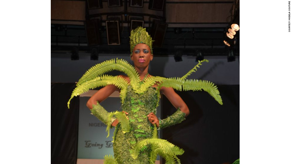 Modela Couture designer Bayo Adegbe said: &quot;This looks like the forest ... I have these kind of ideas that are unusual but I love them, I believe in them.&quot;