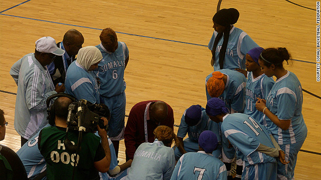 Coach Mohamed Sheekh gives instructions to his players during Somalia&#39;s game against Jordan on Monday, December 19.