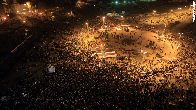 Thousands of protesters gather in Cairo's Tahrir Square on December 23, 2011 during a mass rally to denounce Egypt's military rulers.