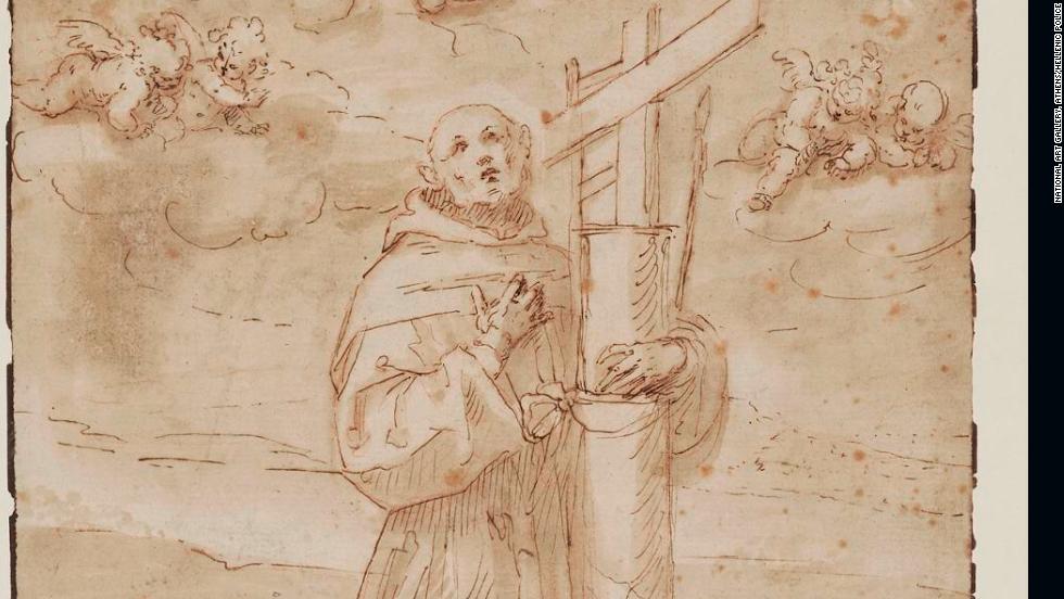 The thief, or thieves, also stole a pen-and-ink sketch, &quot;San Diego de Alcala in ecstasy,&quot; by Renaissance artist Guglielmo Caccia, who was known as il Moncalvo.