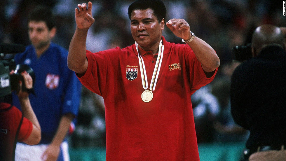 In addition to lighting the flame, Ali also received a replacement gold medal for the one he had won 36 years earlier. Ali tossed the original into the Ohio River after being refused entry to a restaurant.