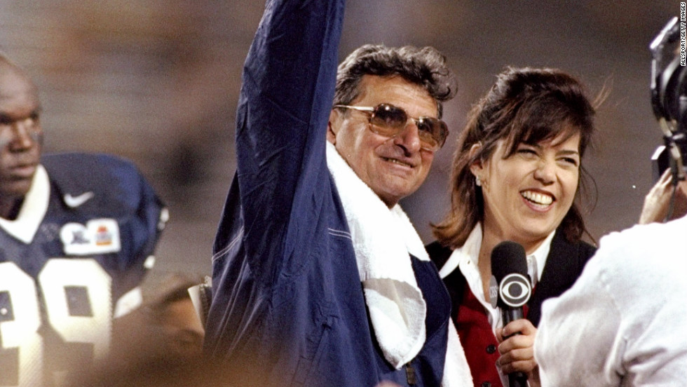 Paterno celebrates after winning the Fiesta Bowl against Texas in 1997. Paterno was diagnosed with a treatable form of lung cancer, his son announced in November.