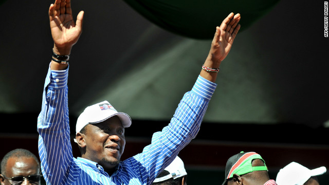 Kenya&#39;s Deputy Prime Minister, Uhuru Kenyatta, waves to supporters in Nairobi in April 2011.