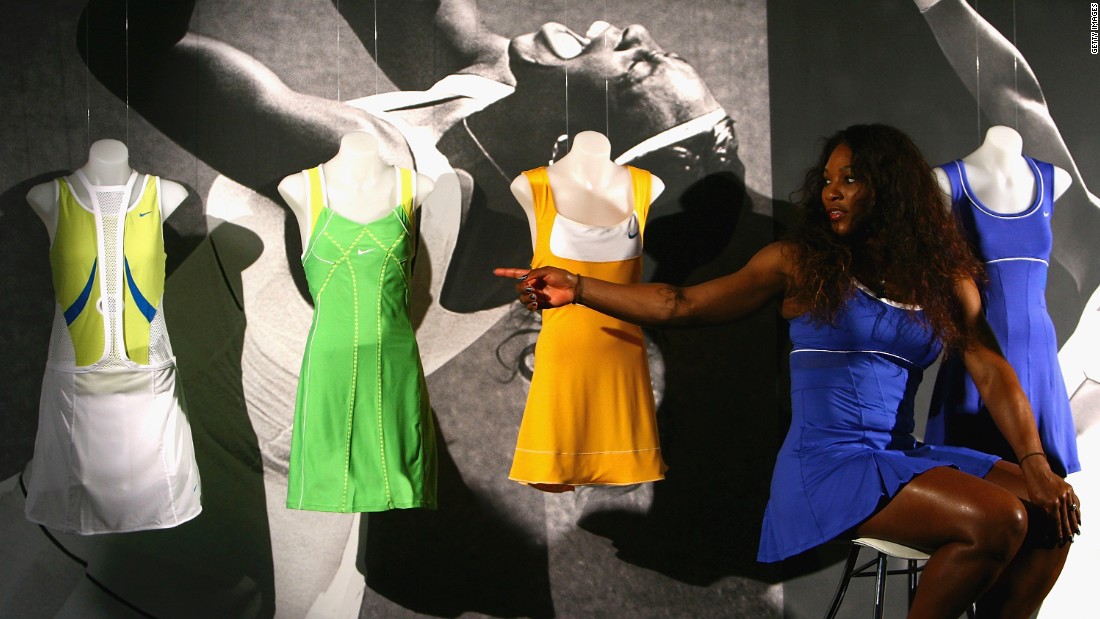 In 1999, Williams enrolled at the Art Institute of Fort Lauderdale in Florida to study fashion design. Here, she shows a collection of her designs at the 2012 Australian Open.