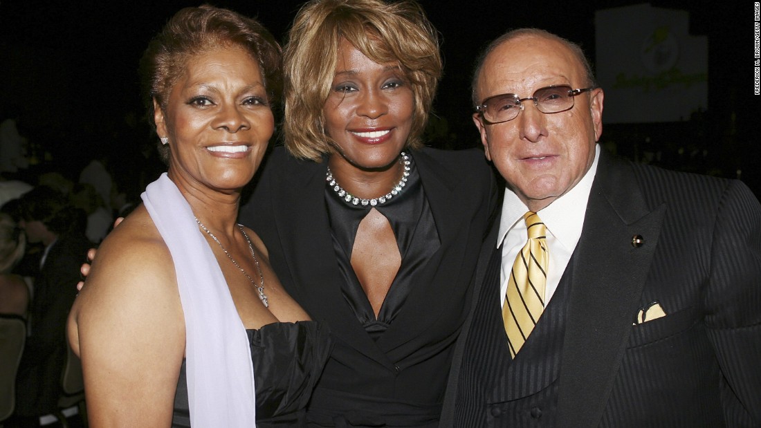 Houston poses with her cousin Dionne Warwick and producer Clive Davis during the 15th annual Ella Awards in September 2006. 