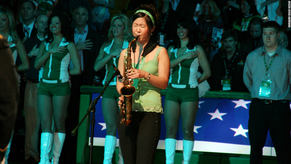 She doesn&#39;t just play concert halls. In 2009, she played the national anthem at a Boston Celtics game.