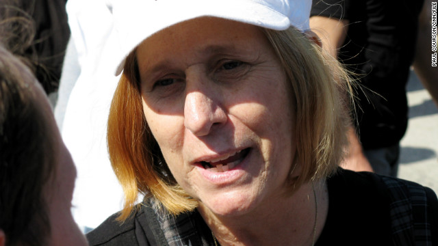 Cindy Sheehan was among protesters who gathered in front of the White House in October 2009. She was arrested that day.