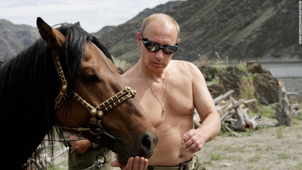 Putin during his vacation in southern Siberia on August 3, 2009. 