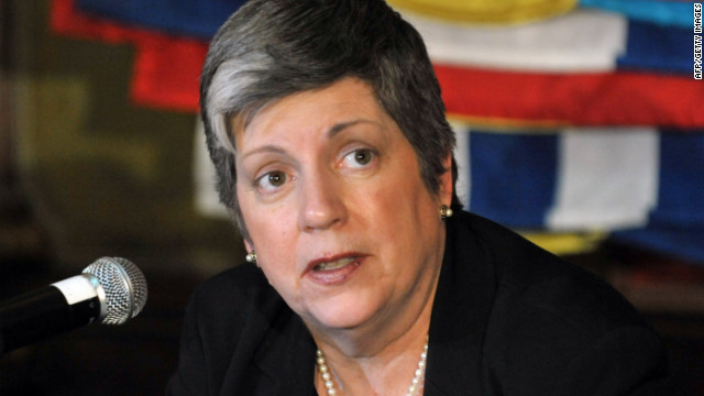 U.S. Secretary of Homeland Security Janet Napolitano speaks at a press conference on Monday in Mexico City.