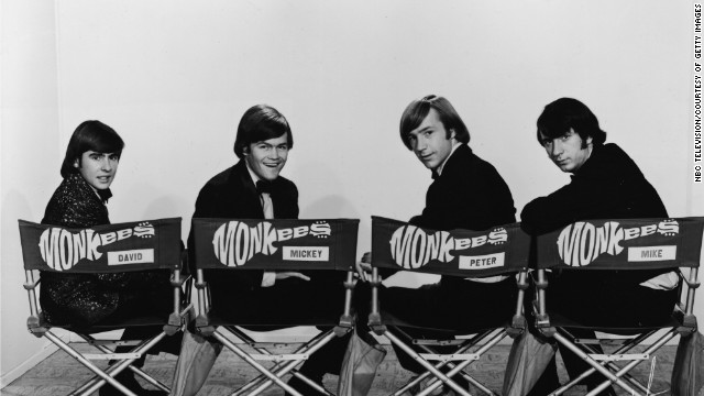 Monkees in their heyday: From left, Davy Jones, Mickey Dolenz, Peter Tork and Michael Nesmith. 