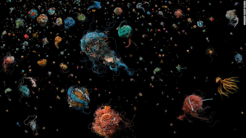 Artist and photographer Mandy Barker has created a series of images, dubbed &quot;SOUP,&quot; that highlight the mass accumulation of discarded plastic and debris in an area of The North Pacific Ocean known as The Garbage Patch. 