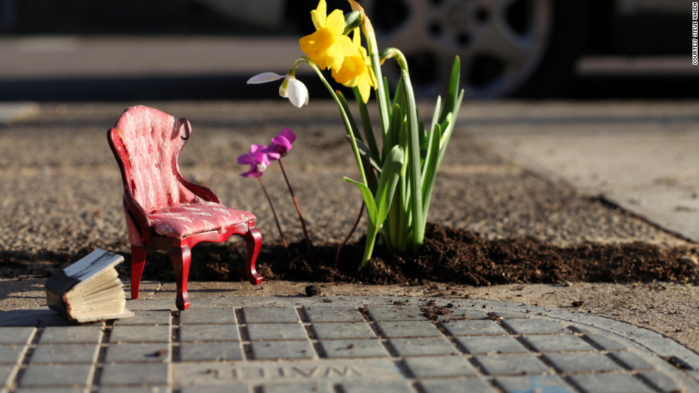 British artist and designer Steve Wheen creates tranquil miniature outdoor scenes in potholes in London roads. &quot;The &lt;a href=&quot;http://thepotholegardener.com/&quot; target=&quot;_blank&quot;&gt;Pothole Gardener&lt;/a&gt; is a project that challenges people&#39;s perception of the urban environment around them,&quot; he explains. &quot;The point was never to highlight the issues around climate change, rather to bring greenery and beauty into an urban setting. However, if the project brings up these issues, that&#39;s great too. I know it&#39;s a cliche, but small changes can make a big difference.&quot;