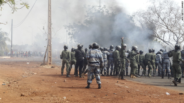 Malian security forces clash with Tuareg supporters in Bamako on February 2.