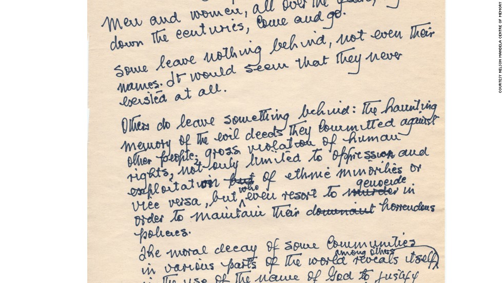 The handwritten first page of Mandela&#39;s unpublished sequel to his autobiography, &quot;Long Walk to Freedom.&quot;