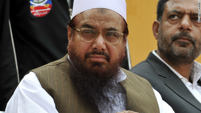 Hafiz Mohammad Saeed, left, seen in April 2011, is head of Pakistan&#39;s outlawed Islamic hard-line group Jamaat-ud-Dawa.