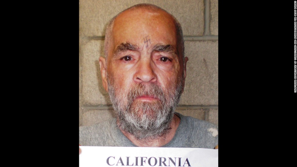 In this 2009 prison photo, Manson is seen without his trademark long hair.