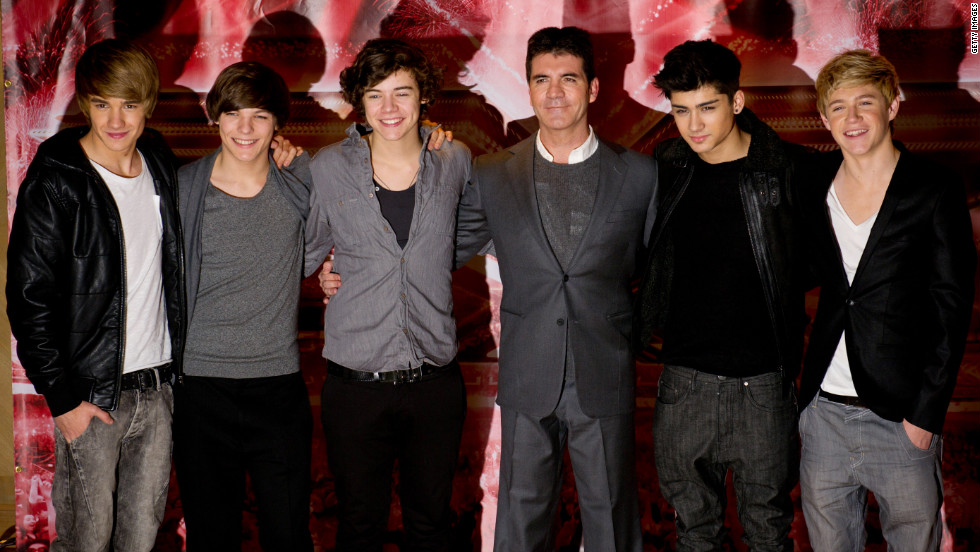 Liam Payne with Simon Cowell and his group