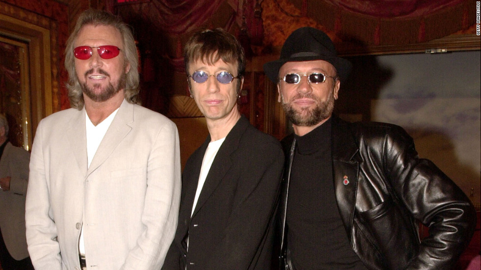 Barry, Robin and Maurice pose at a New York press conference in 2001 announcing the release of the Bee Gees album &quot;This is Where I Came In.&quot;