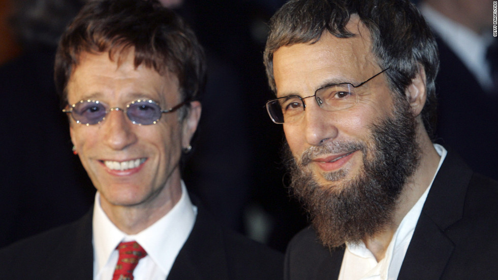 Yusuf Islam (formerly Cat Stevens) and Robin Gibb arrive at the &quot;Adopt-A-Minefield&quot; benefit gala in support of landmine victims in 2005 in Neuss, Germany.