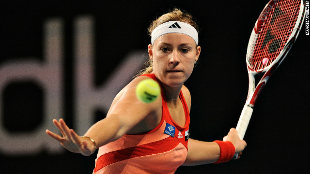 Angelique Kerber powered to victory in her Copenhagen final against Caroline Wozniacki.