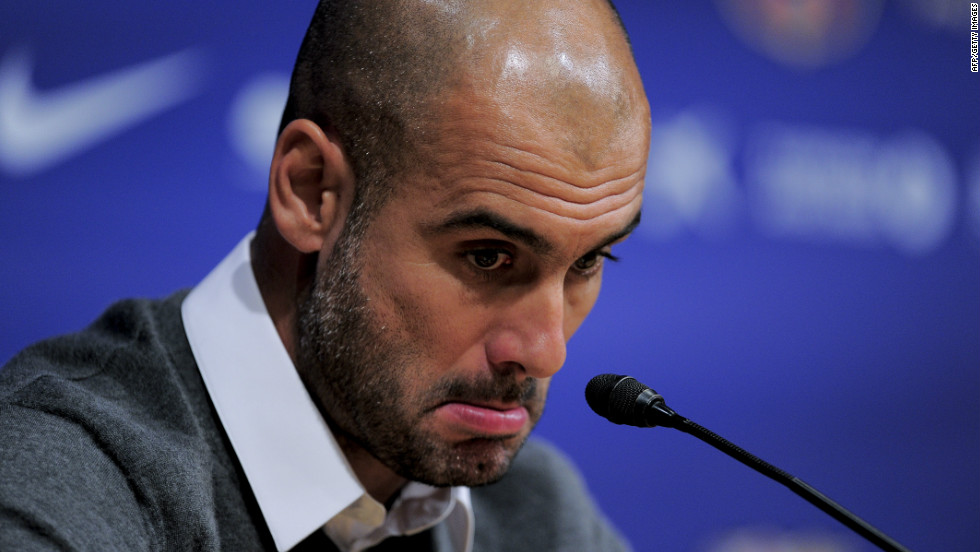 When he confirmed he was to end his four-year reign as Barcelona coach, Guardiola gave an emotional press conference.