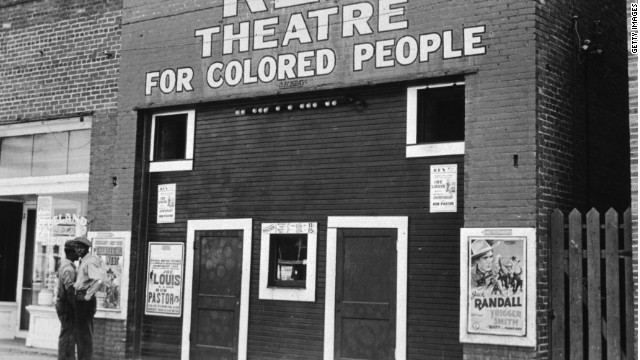 The Rex Theatre in Leland, Mississippi, which was segregated under Jim Crow laws, as seen in this 1939 photo. Southern states began enacting such laws in the late 1800s to restrict Black residents&#39; rights.