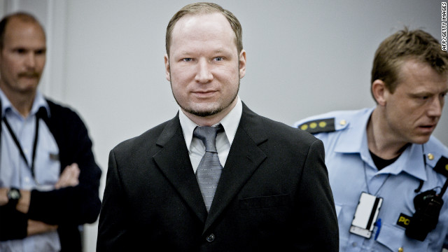 A man set himself alight on Tuesday outside the trial of Anders Breivik.