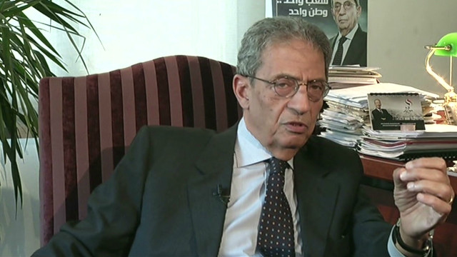 Presidential candidate Amre Moussa served as foreign minister under Hosni Mubarak and headed the Arab League.