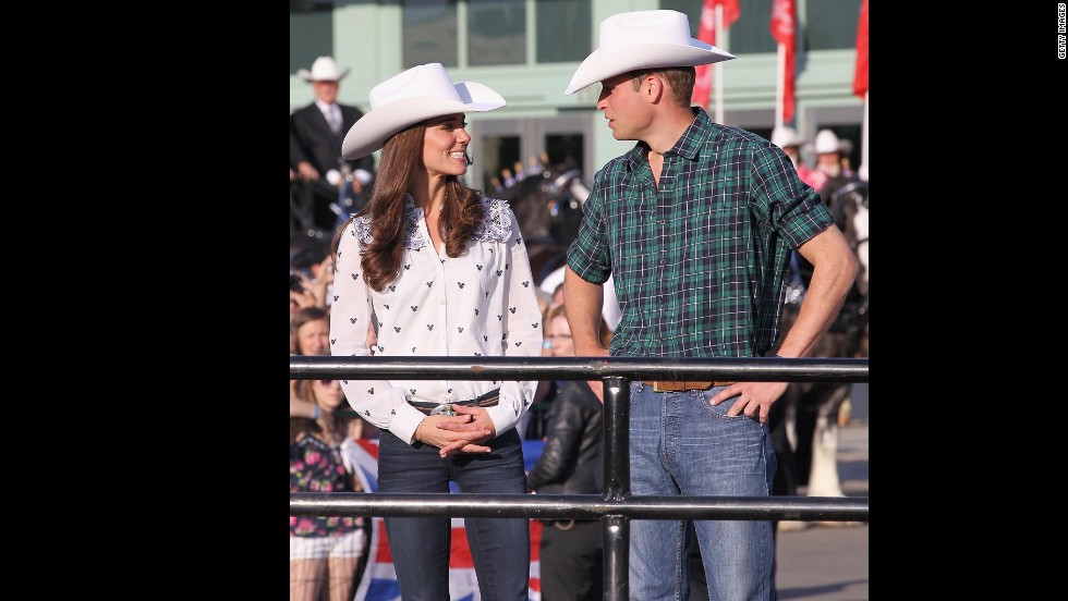 On one of the first stops on Will and Kate&#39;s Canadian tour, the couple watched a rodeo demonstration in Calgary on July 7 2011.