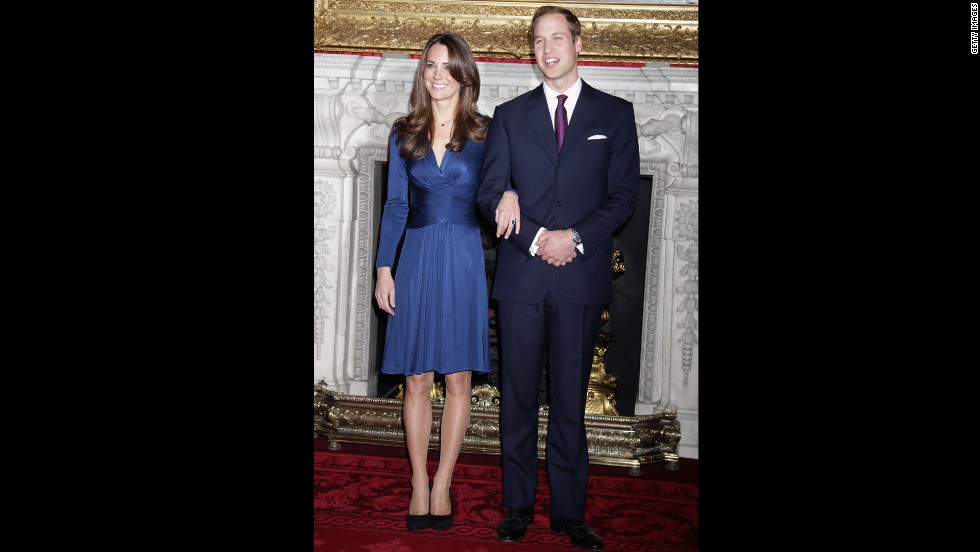 Will and Kate posed for photographs after announcing their engagement in November 2010.
