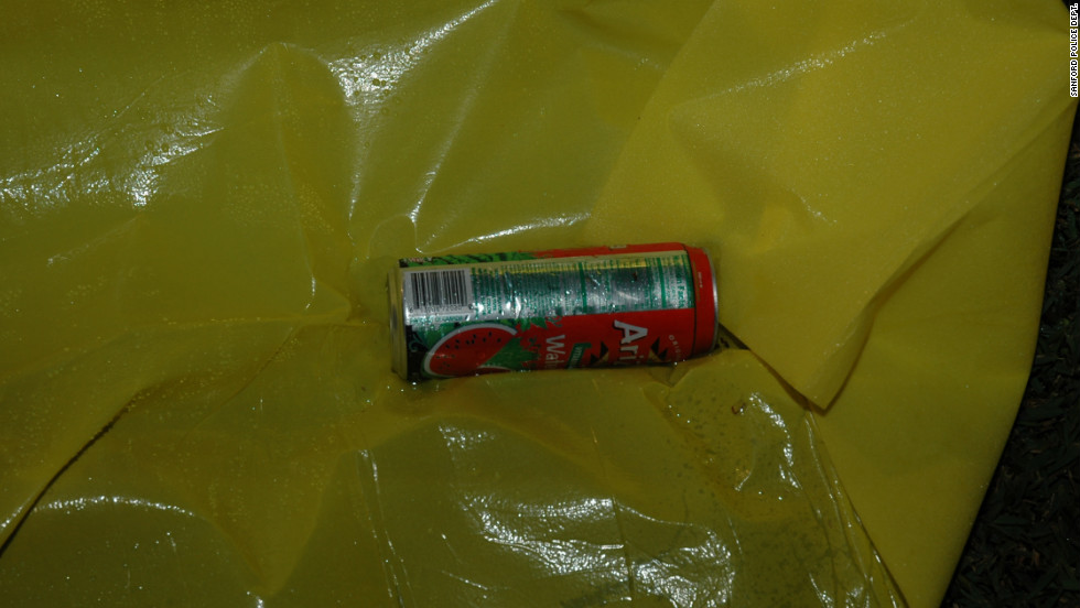 A can of Arizona iced tea was found on the ground at the Martin crime scene.