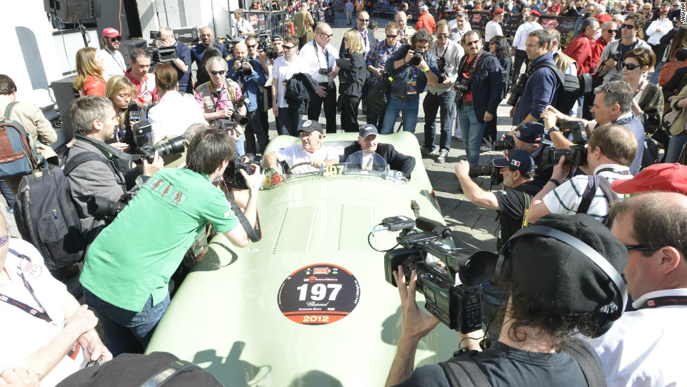 Moss returned to Brescia this week with Jaguar for the start of the 2012 event. The 82-year-old described his experiences in the Mille Miglia as &quot;frightening.&quot;