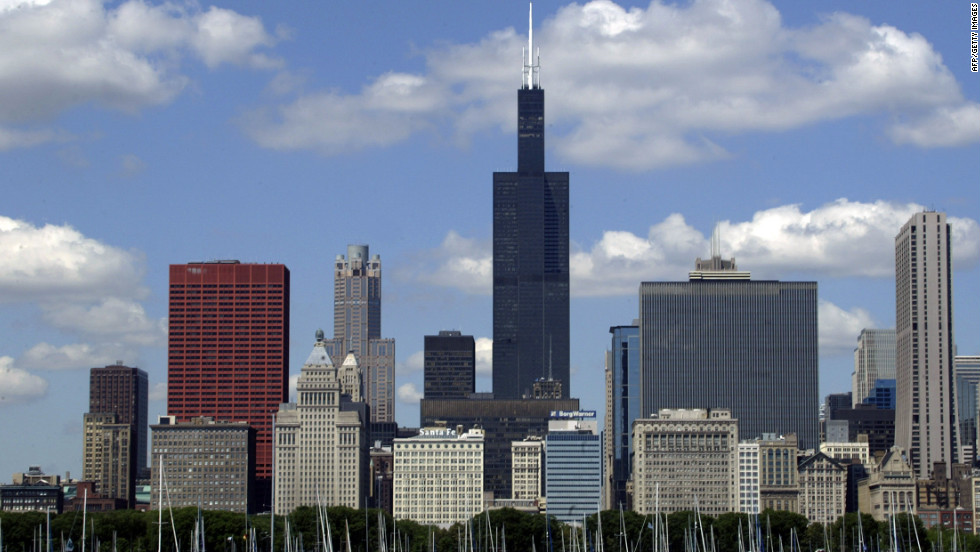 Completed in 1974, Chicago&#39;s Willis Tower (formerly called Sears Tower) has an architectural height of 1,451 feet (442.1 meters) and is occupied by 1,354 feet (412.7 meters). 