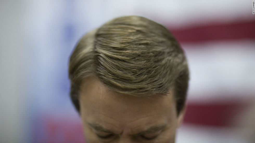 Edwards campaigns for the Democratic presidential nomination in Waterloo, Iowa, in December 2007.