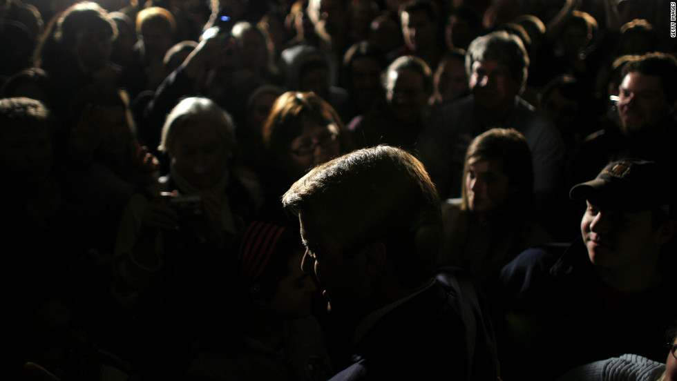 Edwards greets supporters in New Hampshire in January 2008.