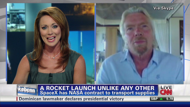 Richard Branson talks SpaceX launch