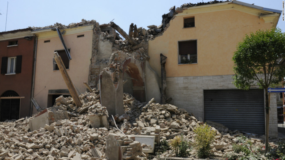 This tower collapsed in the quake on May 29, 2012. The earthquake rocked northeastern Italy just days after another quake in the same region.