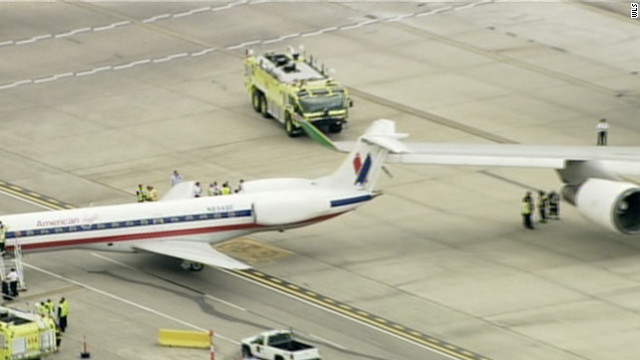 A Boeing 747 clipped the tail of a commuter plane carrying passengers yesterday at O&#39;Hare airport in Chicago Tuesday. 