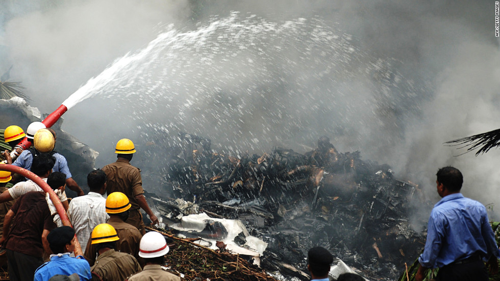 An Air India plane crash killed 158 people on May 22, 2010, after the jet overshot a runway in Mangalore, in southwestern India, crashed into a ravine and burst into flames.