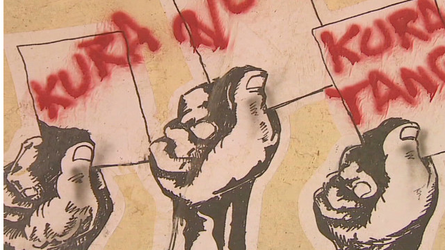 Graffiti artists target politicians