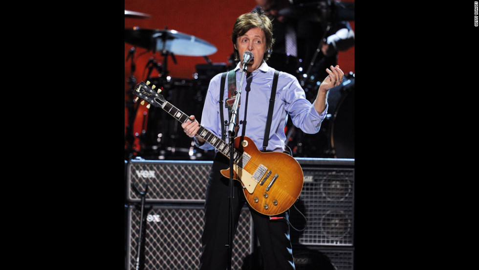 McCartney performs onstage at the 54th annual Grammy Awards in Los Angeles on February 12, 2012.