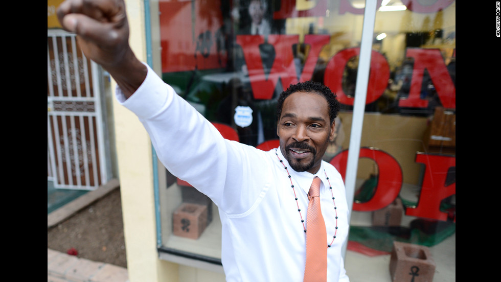 King gestures to supporters at an event in Los Angeles in April 2012. He was found dead on June 17 that same year, at the age of 47. His death was the result of accidental drowning, although alcohol, cocaine, marijuana and PCP found in his system were contributing factors, authorities said.