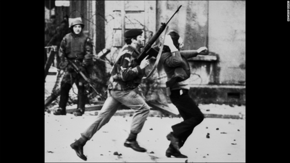 A British soldier drags a Catholic protester on &quot;Bloody Sunday,&quot; when British paratroopers shot and killed 13 Catholic civil rights marchers in Londonderry, Northern Ireland, on January 30, 1972. Shortly after, the Irish Republican Army declared that its immediate policy was &quot;to kill as many British soldiers as possible.&quot;