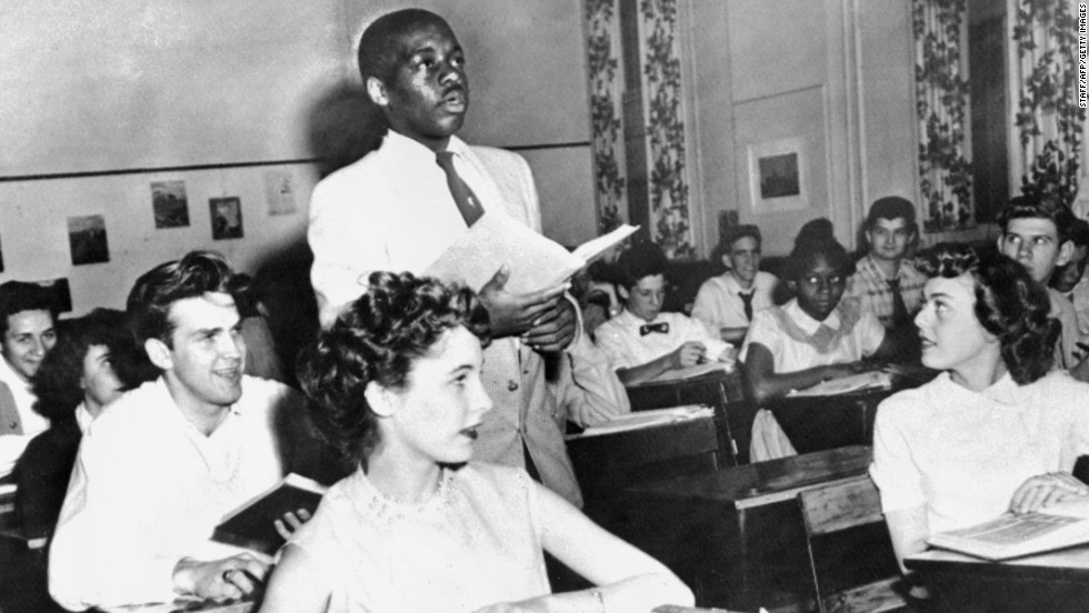 &lt;strong&gt;Brown v. Board of Education (1954):&lt;/strong&gt; Nathaniel Steward recites his lesson surrounded by white classmates at the Saint-Dominique School in Washington. In Brown v. Board of Education, the Supreme Court ruled that it was unconstitutional to separate students based on race. 