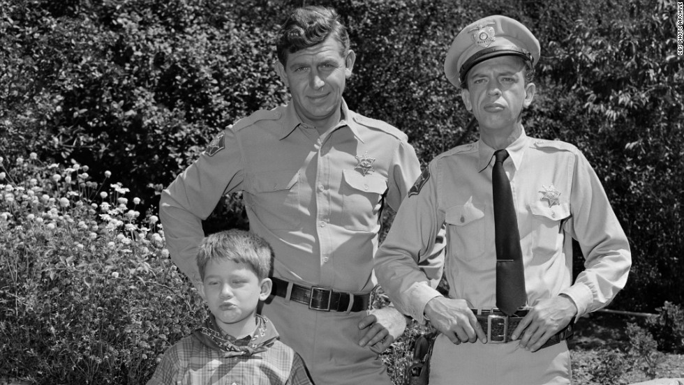 Andy Griffith, Don Knotts and Ron Howard on the set of the Andy Griffith Sh...