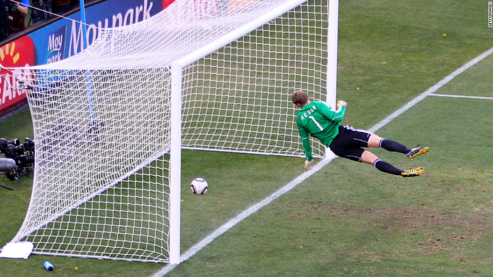 England have been at the center of some of the most famous goal-line controversies. At the 2010 World Cup, England and Germany met again in the round of 16. With Germany leading 2-1, England&#39;s Frank Lampard hit a shot which struck the bar and landed well over the goal line, but no goal was awarded, and Germany won 4-1.