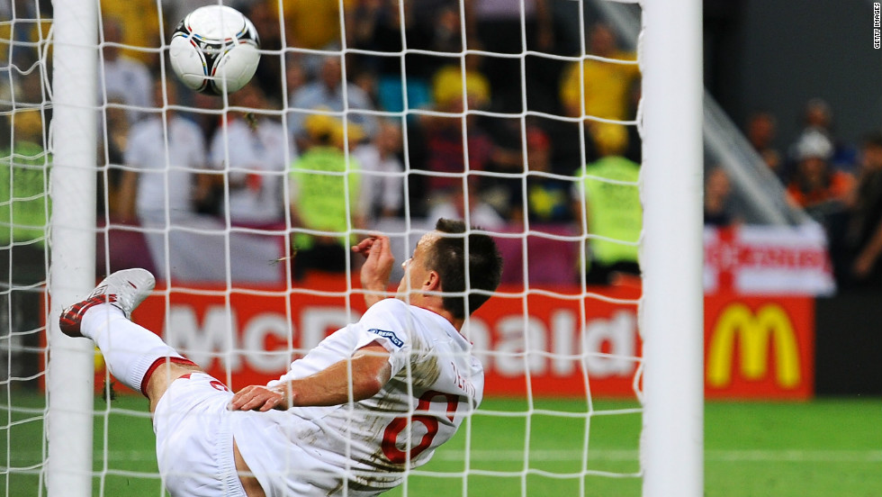 At the Euro 2012 tournament, England were involved in controversy for a third time. Co-hosts Ukraine needed to beat England to advance from the group stage, but fell behind to a Wayne Rooney header.  Artim Milevskiy thought his shot had crossed the line before John Terry was able to hook it clear, but once again no goal was given and Ukraine crashed out.