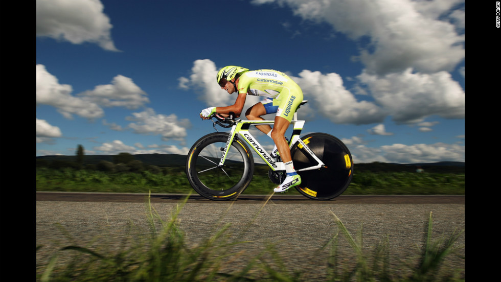 Vincenzo Nibali of Italy and Liquigas-Canondale rides in Stage 9.