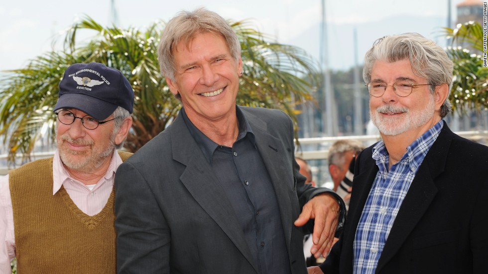 From left, director Steven Spielberg, Ford and &quot;Star Wars&quot; creator George Lucas attend a screening of &quot;Indiana Jones and the Kingdom of the Crystal Skull&quot; at the Cannes Film Festival in 2008.