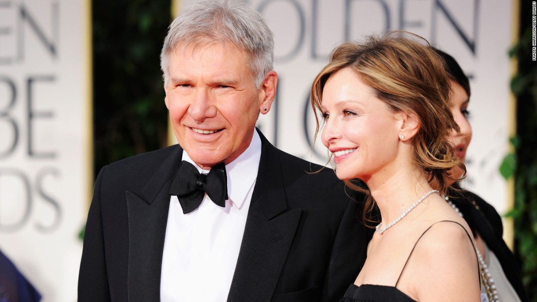 Ford and Flockhart arrive at the Golden Globe Awards in 2012. 